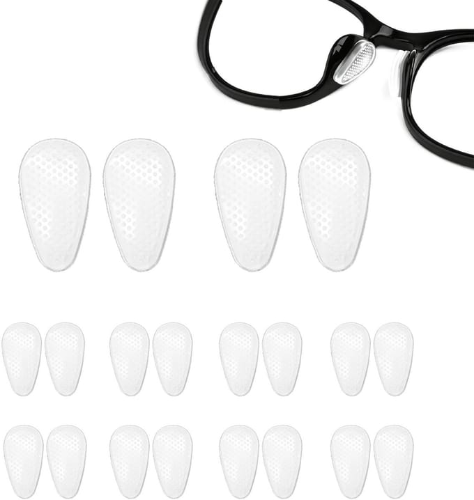 JHUBERS- Neuspads Siliconen - Zelfklevend - Antislip - 10 Paar - Transparant - 14 × 7,5 × 3 mm - Brilpads