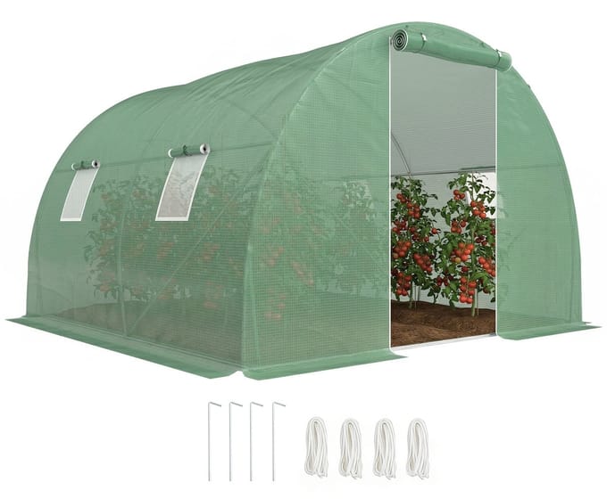 Outsunny foliekas - met raam - groen
