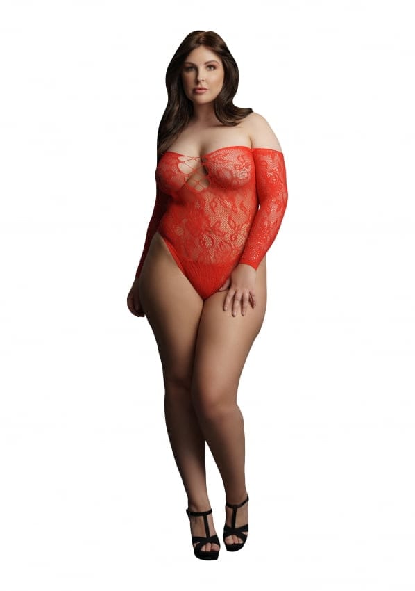 Shots - Le Désir Wonder Strass Bodysuit - Plus Size red Queen Size