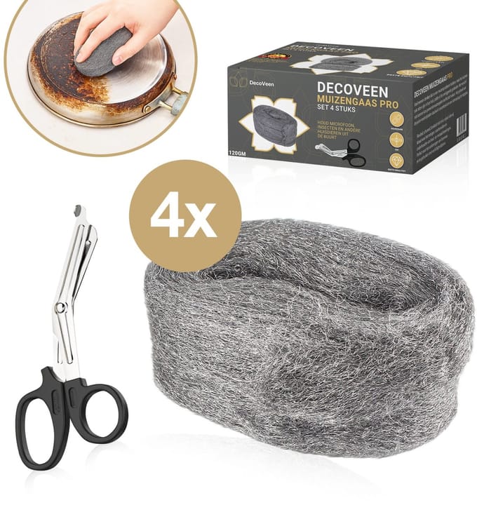 DecoVeen® Muizenwol - Muizengaas - Muizenval - 200 Gram - Complete set - 3 Meter - Inclusief Gratis Schaar