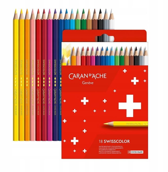 CARAN D'ACHE kleurpotloden SWISSCOLOR, etui met 18 stuks
