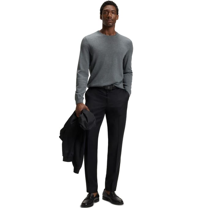 Hugo Boss Heren Leno-P Trui (Medium Grijs)