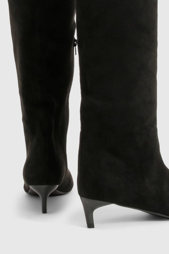 boohoo Dames Column High Knee Laarzen | Black | Maat: 3