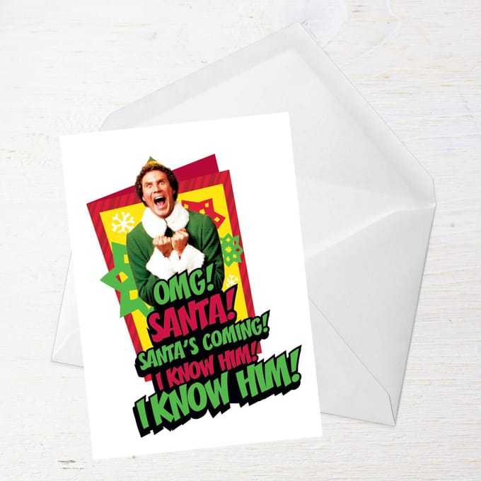 Elf OMG Santa's Coming Greetings Card - Standard Card