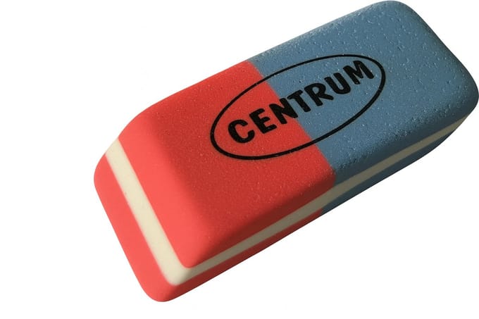 Traditionele schoolgum - Gom - Gum - Centrum Gum Inkt / potlood -