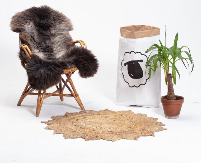 SHEEPY® | Schapenvacht | Jón (Bruin Grijs) S (90-100cm) - Sheepy.cc