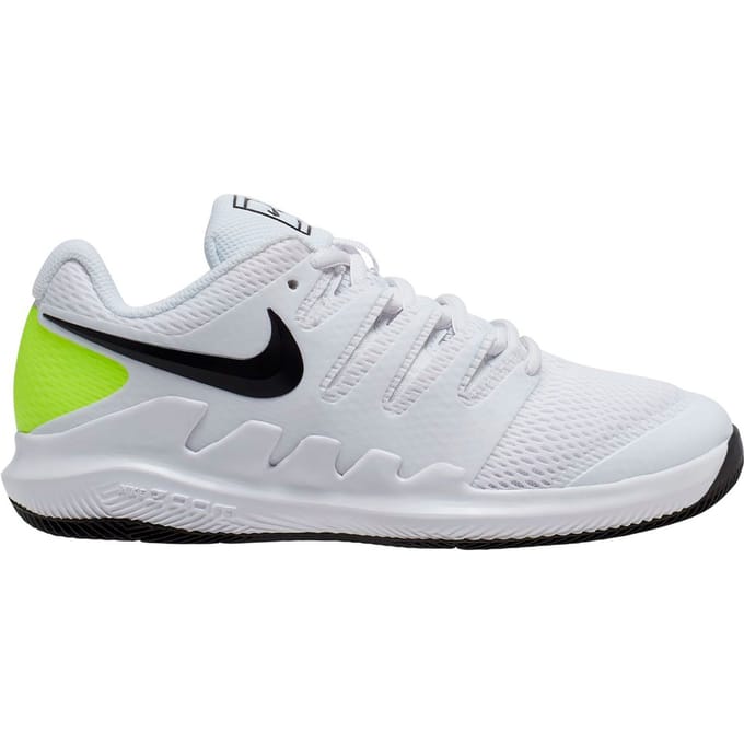 Nike Vapor X Allcourt schoen Kinderen-wit, neongroen