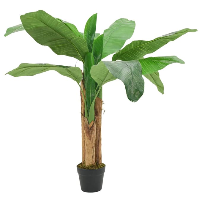 vidaXL - Kunstplant - bananenboom - 9 - bladeren - 120 - cm - groen
