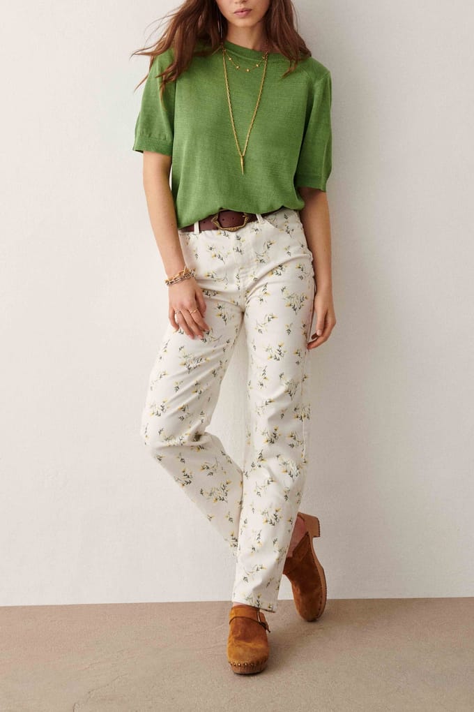 BA&SH Pantalon Freya Ecru Taglia: L | Pantaloni Outlet | Donna | Marrone