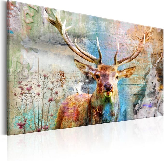 Schilderij - Vintage Hert