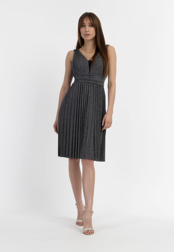 Faina midi-jurk Dames zwart zilver
