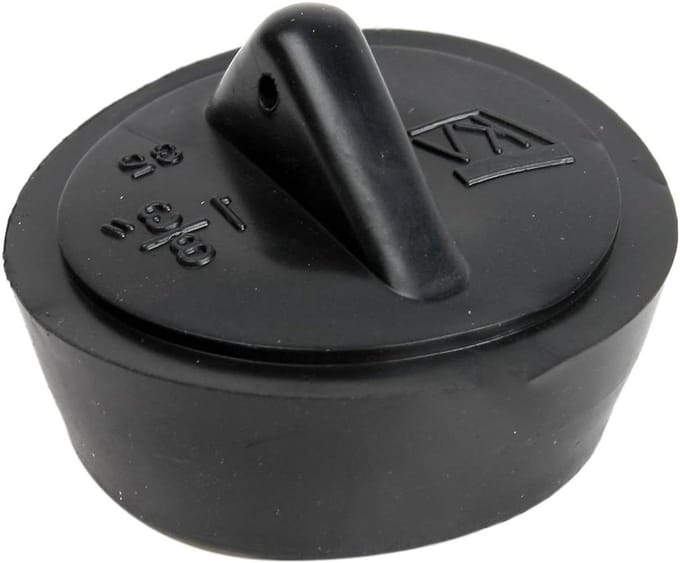Afvoer Rubber - Wastafel Stop - Badkamer Lekdicht Maken - Universele Pasvorm - 32mm Diameter - Zwart