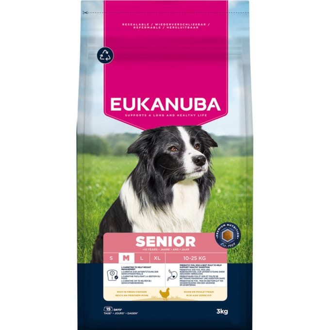 2x3kg Eukanuba Premium Nutrition Senior Medium Breed Kip Hondenvoer droog