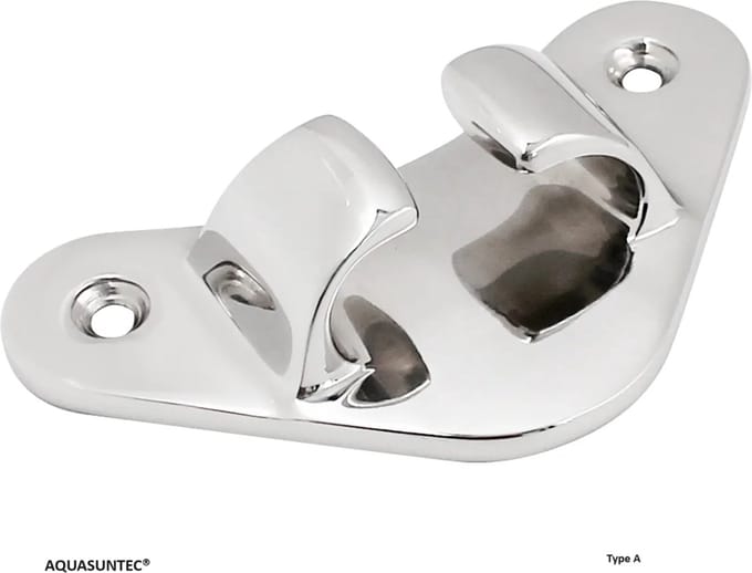 RVS Boegklamp Driehoek Type A | Massief 316 Boot Klamp | 14–16 mm | Hoogglans Zoutwaterbestendig