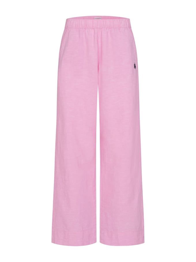 U.S. Polo Assn. dames linnenmix broek met elastische tailleband
