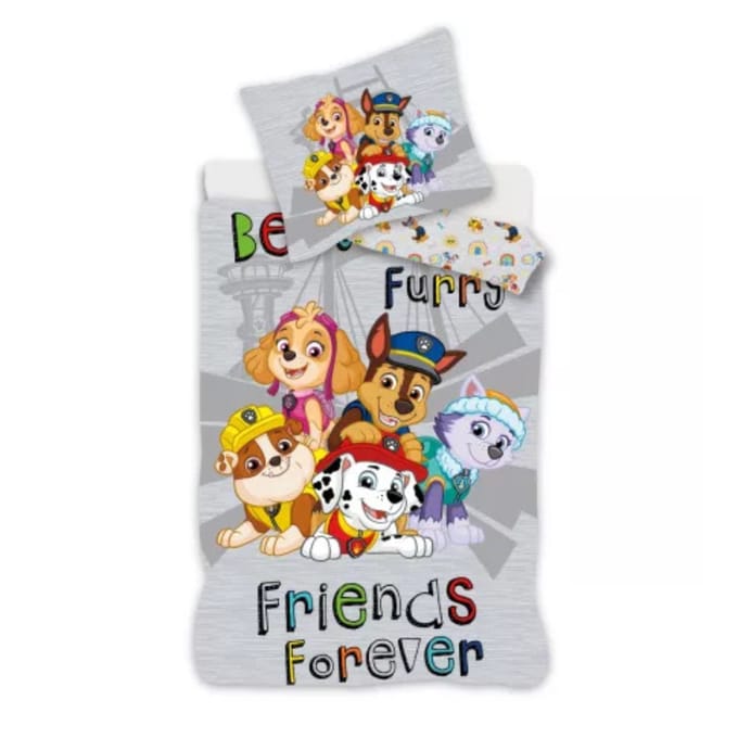 Paw Patrol peuterdekbedovertrek grijs - 100 x 135 cm - 40 x 60 cm