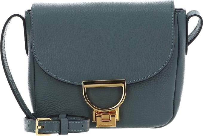 COCCINELLE Leren Schoudertas Arlettis Handbag Grained Leather Kale Green Groen