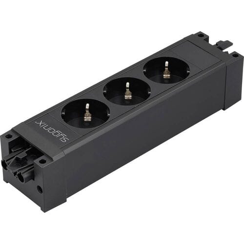 Sygonix SY-6872234 3-voudig Stekkerdoosmodule zonder schakelaar Zwart