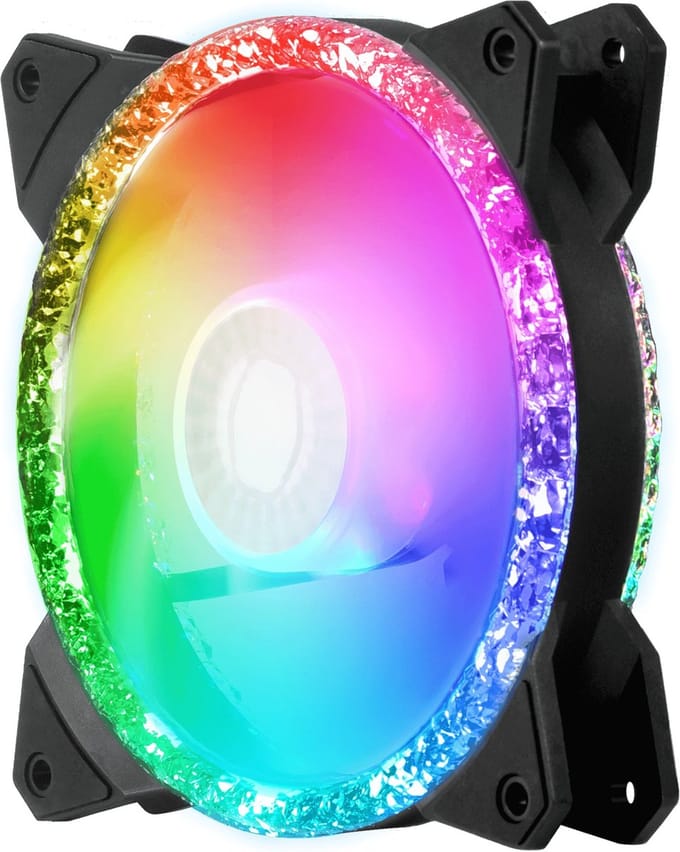 Cooler Master MasterFan MF120 Prismatic: MeesterVentilator MF120 Prisma - Case ventilator - 120mm - Zwart met RGB-licht - 27 dBA