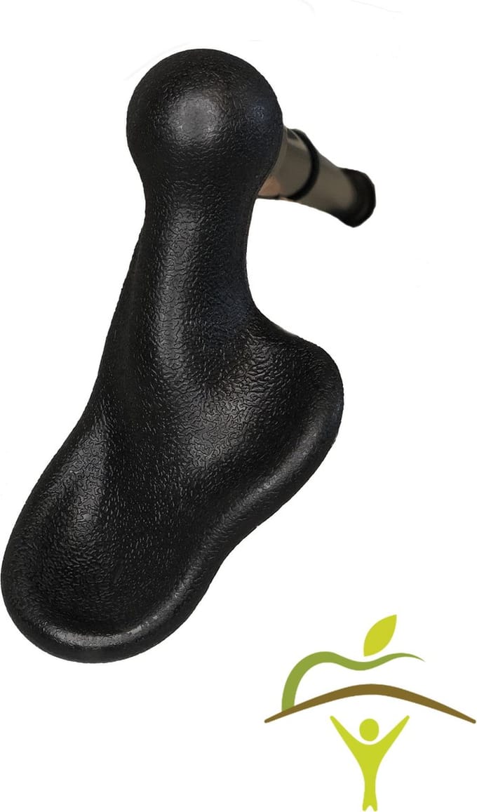 Pluviose wandelstok 2-delig : grijs - links - anatomische palmgreep
