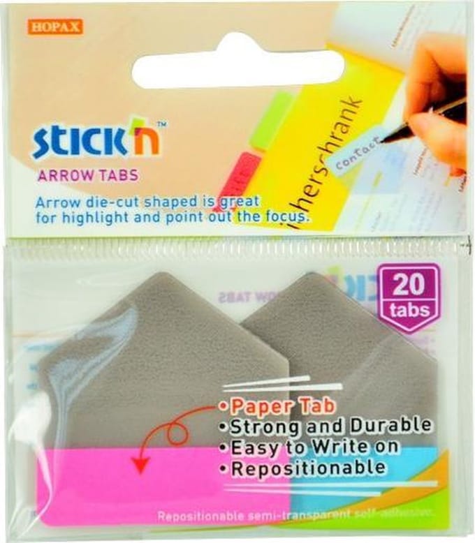 Stick'n Bladwijzer - Pijl vorm - 38x38mm - Roze - Blauw - 20 Index tabs