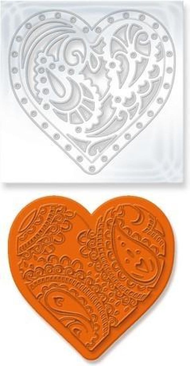 Tonic Studios Die & Stamp set - Rococo paisley heart 1046E