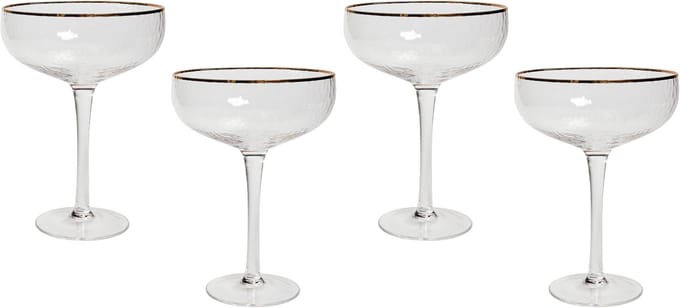 TOPAZ - Champagnecoupe set van 4 - Goud - Glas