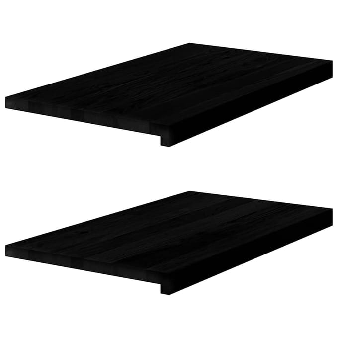 vidaXL - Vensterbanken - 2 - st - 70x40x2 - cm - massief - eikenhout - donkerbruin
