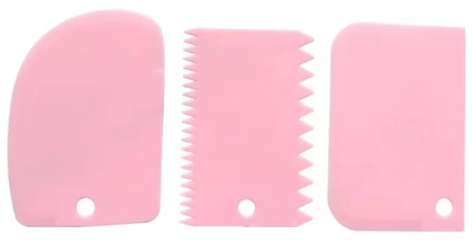 Go Go Gadget - Deegschraper - Deegkrabber - Deegsteker - Fondant Schraper - Keukentool - Cake - 1 set van 3 stuks - Roze