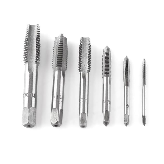 12 stuks Handtapschroefdraad Set Rechte Groeven M3M4M6M8M10M12 white