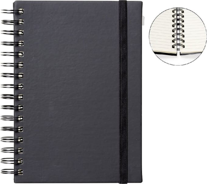Notitieboek quantore a5 sp lijn 192pg 80gr zwart | 3 stuks