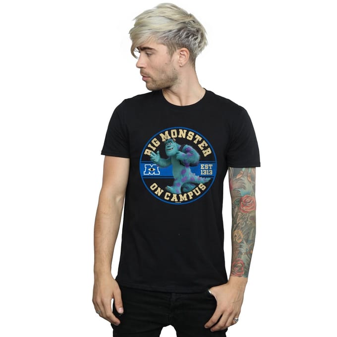 Disney Heren Monsters University Monster On Campus T-Shirt (Zwart)