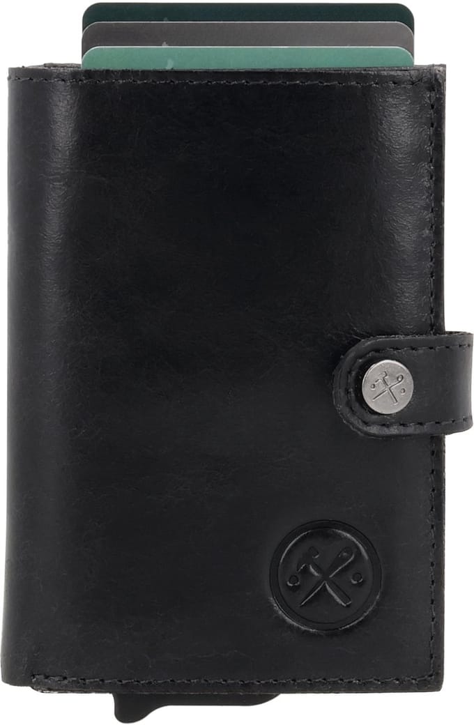 Hide & Stitches Porto Safety Wallet - Zwart