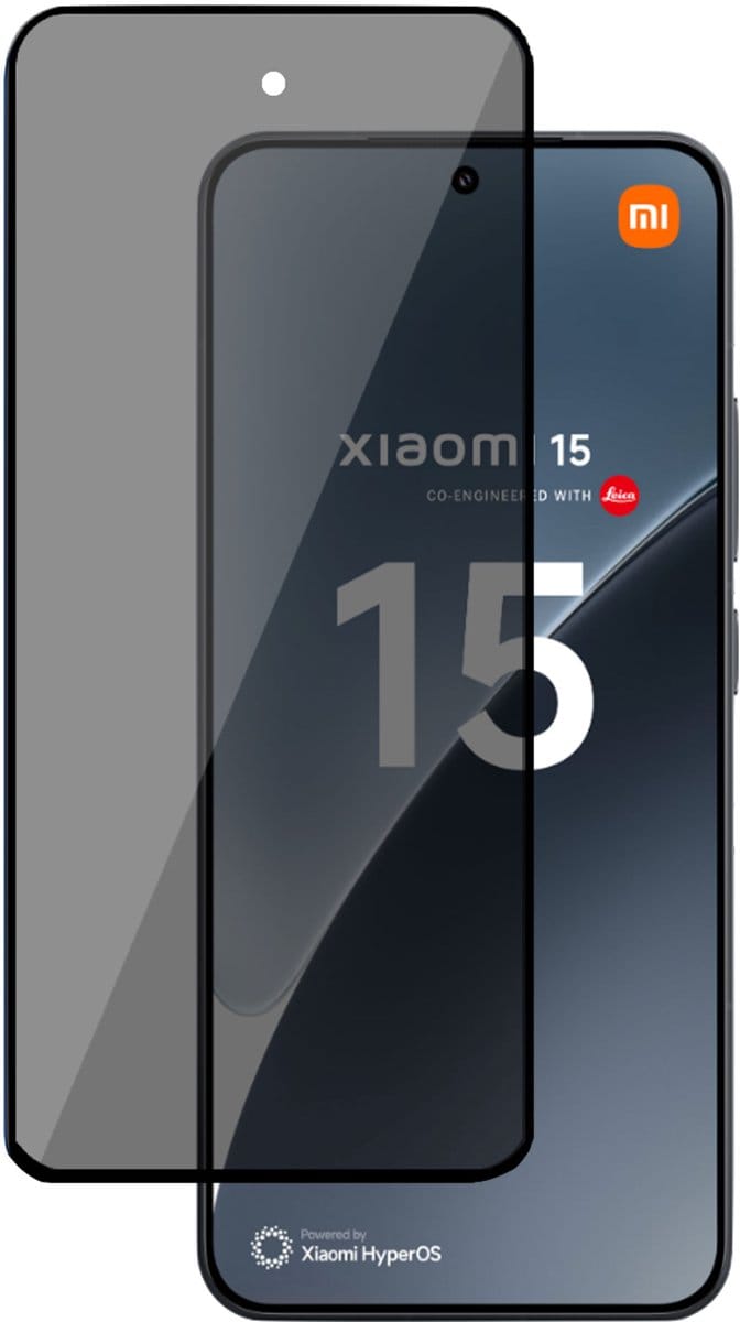 TechNow Privé Screenprotector geschikt voor Xiaomi 15 Screenprotector - Privacy Beschermglas - Rounded - Privacy Proteqt+