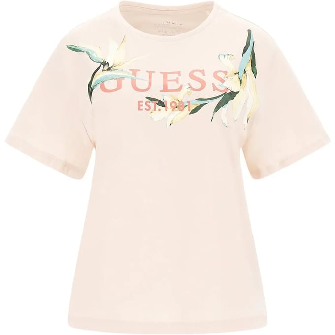 Dames-T-shirt Guess Logo Flowers