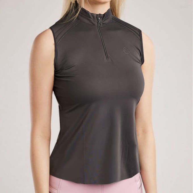 Mouwloos Shirt Montar MoPearl Pintuck Slate Grey - M