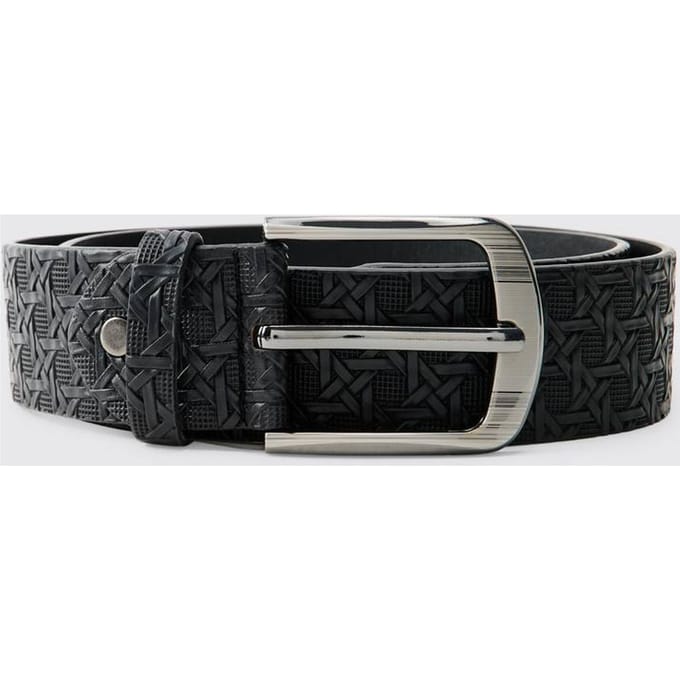 Pu Riem Met Reliëf Textuur | Black | Size Small