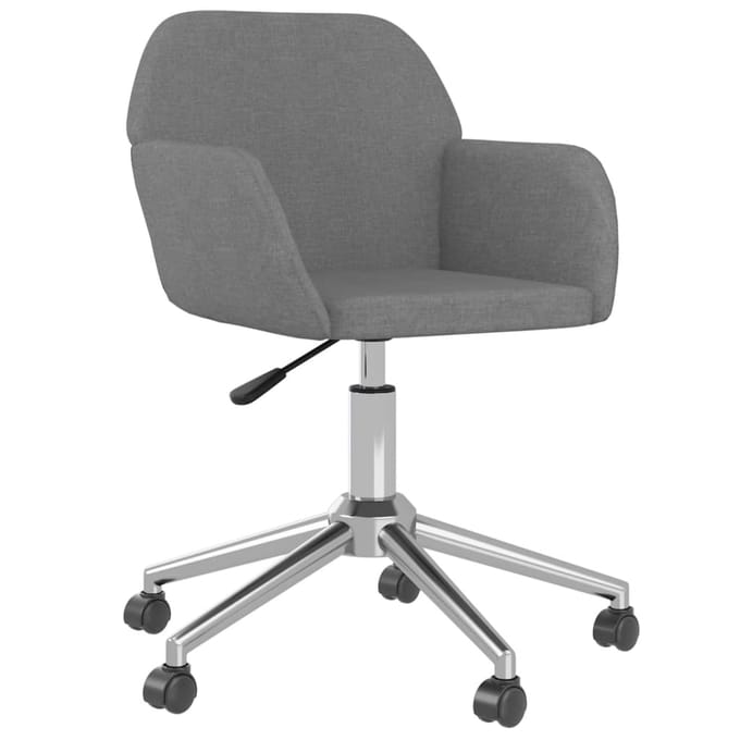 vidaXL - Eetkamerstoelen - draaibaar - 2 - st - stof - lichtgrijs