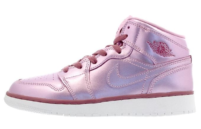 Jordan 1 Mid Pink Rise (GS) 38.5 gray