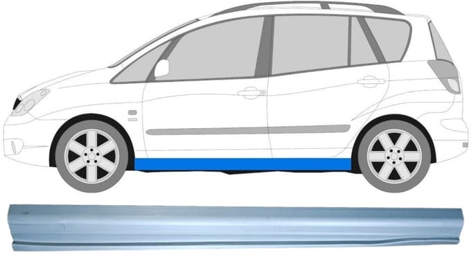 Reparatie dorpel voor Toyota Corolla Verso 2001-2004 / Links