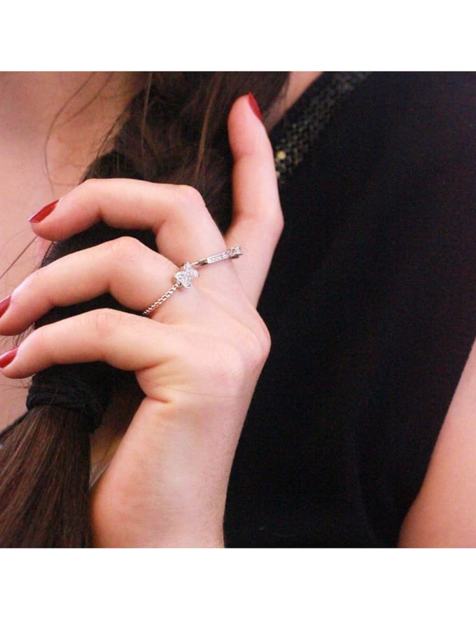 Ring met gedraaid lint - Oostenrijks kristal