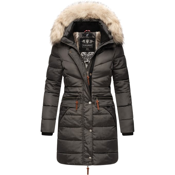 Navahoo Dames Winterjas Paula – Extra Warm, Waterafstotend & Met Afneembare Bontkraag