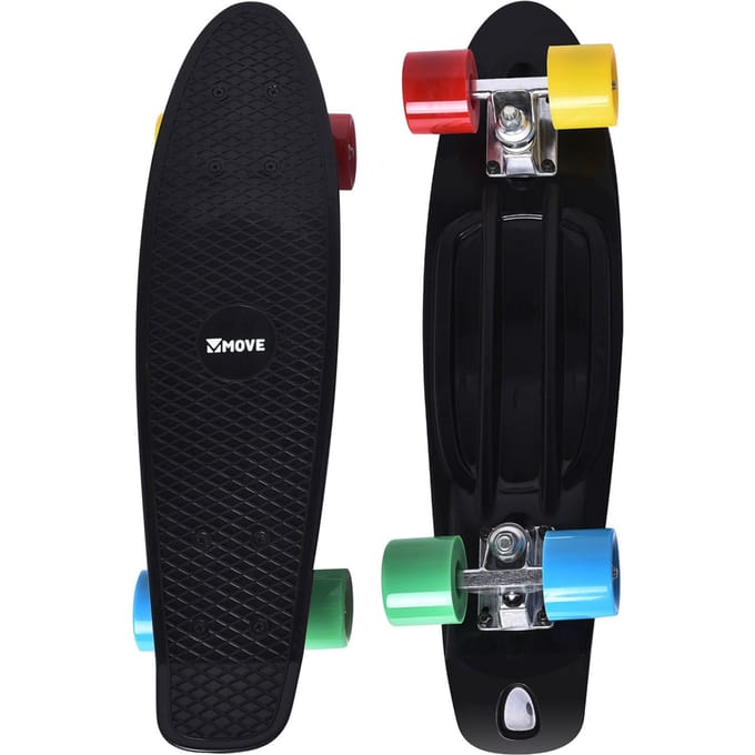 Cruiser Skateboard - Move Old School Retro Board 22 black - zwart - 55cm