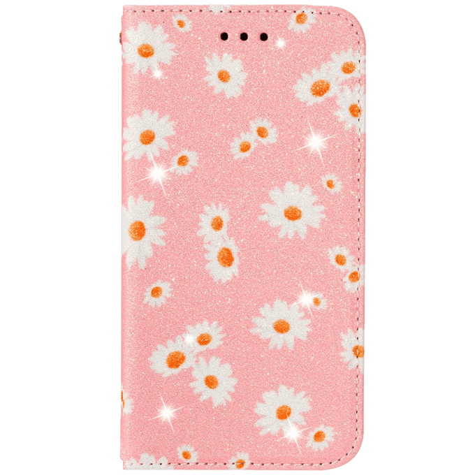Comfycase iPhone 12 (Pro) Daisy Bookcase Hoesje Roze