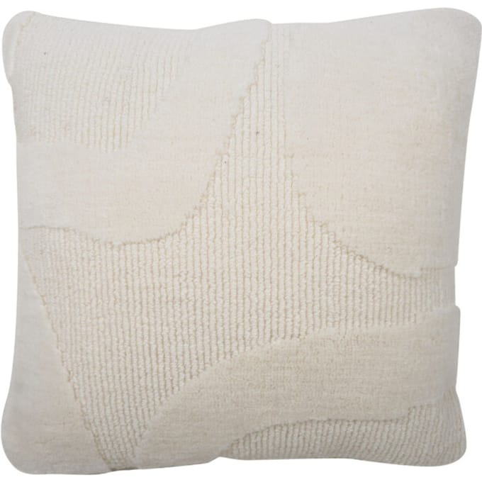 Kussen Naomi Naturel 45 x 45 cm - Luxe Wollen Sierkussen met Abstract Patroon