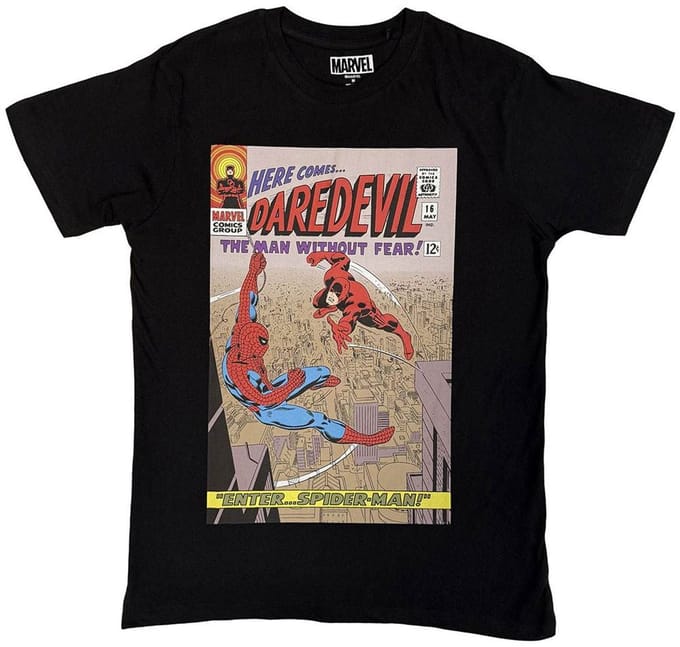 Marvel Daredevil - Daredevil Enter SpiderMan Heren Tshirt - M - Zwart