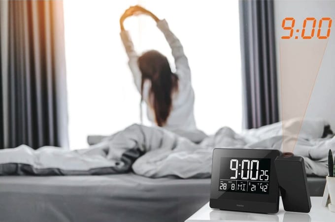 Hama Plus Charge - Alarm clock - electronic - PC - Zwart