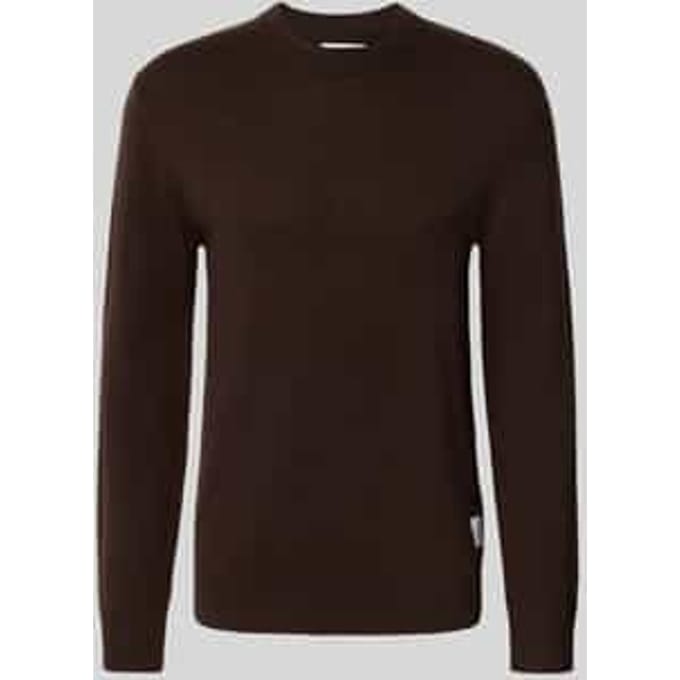 Gebreide pullover van lamswol met ronde hals