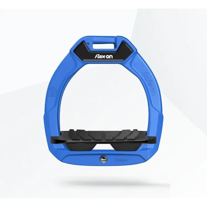 Veiligheidsstijgbeugels Paardrijden Hellend Grip Blauw/Zwart/Zwart Kind Flex-On Safe-On