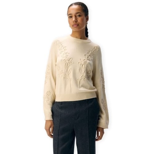 Object Objlaney Rubin Ls Pullover Truien & vesten Dames - Sweater - Hoodie - Vest- Zand - Maat S